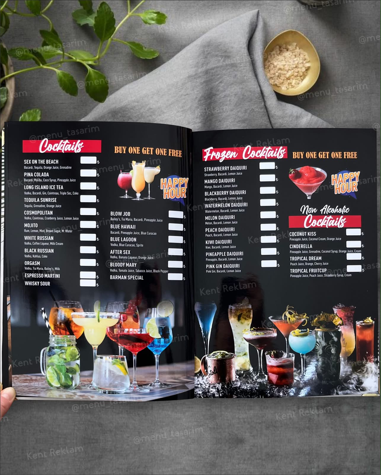 HANYA PUB KUŞADASI kurumsal restoran cafe menü tasarımı ve baskısı